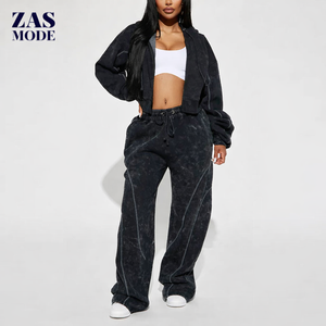 Conjunto Deportivo de 2 Piezas para Mujer, Talla Grande, con Capucha, Informal, 100% Algodón, Felpa, Hecho en Bangladés - Product Image 1