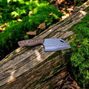 มีดครัวพร้อมซองหนัง มีดอเนกประสงค์ มีดเชฟ มีดปังตอ ทำด้วยมือ มีดเชฟหรูหรา ด้ามไมคาร์ต้า ตีขึ้นรูปด้วยมือ - Product Image 1