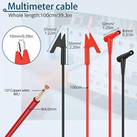 20A 100cm Copper Conductor PVC Alligator Clip Banana Plug Test Cable Lead Connector Dual Probe 4mm Combination Instrumentation