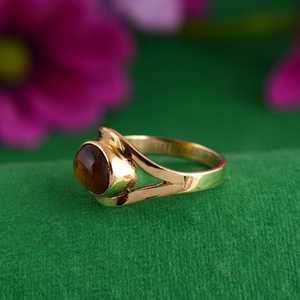แหวนทองเหลืองวินเทจลายไทเกอร์อายสไตล์โบฮีเมียน ชุบทอง 18k ดีไซน์แหวนแยกส่วน แหวนขายส่งสำหรับผู้หญิง - Product Image 3