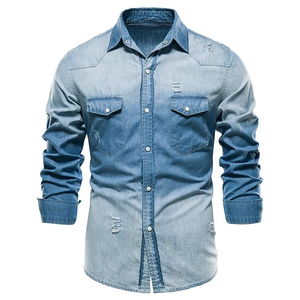 Chemise en coton à manches longues de la meilleure qualité pour hommes avec logo personnalisé, produit le plus vendu pour un usage facile - Product Image 1