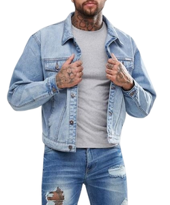 Blouson de moto unisexe en cuir véritable pour l'automne, avec broderie personnalisée, manches longues, bleu délavé, logo frontal - Fournisseur ODM - Product Image 4