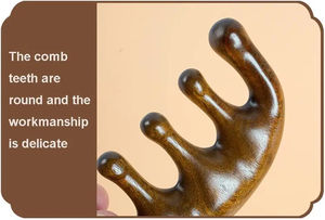 Peine de Masaje Portátil de Sándalo Verde Natural para Raspado de Meridianos, Mango de Madera Pulida, IBS, Moderno, para Hogar, Salón y Viajes - Product Image 4