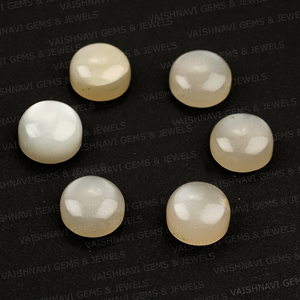 พลอยมูนสโตนทรงกลมสีขาว10มม. อัญมณีหลวมสำหรับทำเครื่องประดับแบบทำมือ - Product Image 2