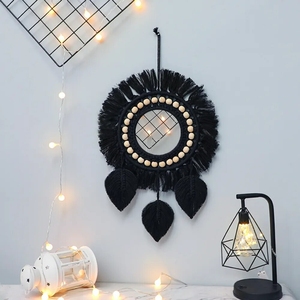 Venta al por mayor Obtener Nuevo Último Diseño Macrame Espejo Boho Wall Hanging Espejos de Pared al Mejor Precio - Product Image 5