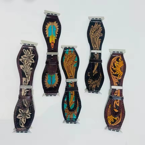 Édition limitée véritable fabriqué à la main en cuir véritable usiné Compatible bracelet de montre intelligente de haute qualité en cuir véritable cadeau unisexe personnalisé - Product Image 3