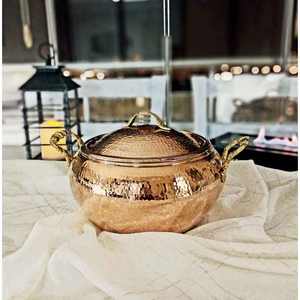 Pot de service en cuivre écologique de haute qualité Top vente du fabricant indien ustensiles de cuisine pour plat de riz - Product Image 2