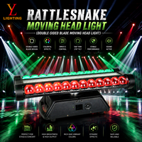 Barre de lumière mobile double face 12x40W Rattlesnake à LED RGBW avec effet stroboscopique DMX RDM pour éclairage de scène DJ et club