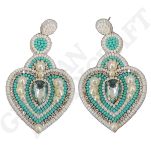 Pendientes florales bohemios hechos a mano, joyería bordada en forma de flor multicolor, artesano de habilidad única, hecho a mano cada algodón - Product Image 5