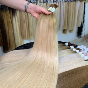 Extensiones de cabello virgen a granel de lujo 100% vietnamita 100 gramos colores claros Super doble dibujado 55cm Natural recto suave brillante - Product Image 1
