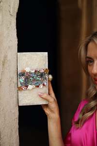 Elegante bolso de mano de alta calidad para mujer con cadenas de perlas bordadas borlas con cuentas decoración de flores de diamantes para fiestas de bodas - Product Image 6