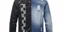 Veste en jean vintage pour homme Y2K, hiver, rayée, décontractée, formelle, imprimé léopard 3D, patchwork, brodée, boutonnée, imperméable, streetwear