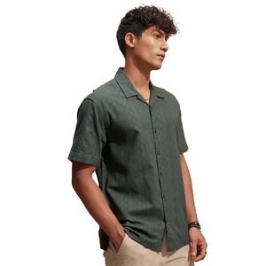 เสื้อเชิ้ตผ้าลินินคุณภาพสูง 100% ปกเปิด สำหรับผู้ชาย ปักโลโก้ตามสั่ง เสื้อเชิ้ตแขนยาวลำลอง - Product Image 1