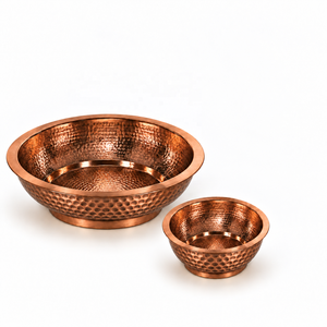 Juego de 2 tazones de cobre martillado para pedicura y manicura, redondos, para spa de pies - Product Image 1