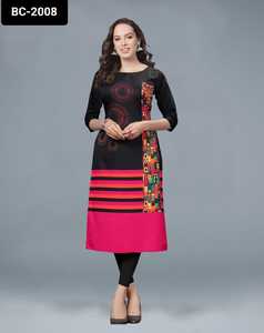 อินเดียแบบดั้งเดิมสวมใส่พร้อมที่จะสวมใส่เสื้อเครพเคอร์ทิสพิมพ์ดิจิตอลแบบลำลองและสวมใส่ทุกวันคอลเลกชัน Kurtis ง่าย - Product Image 6