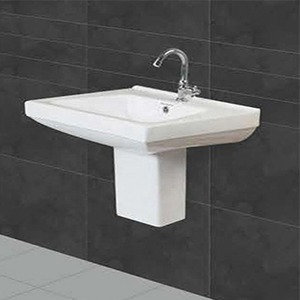 Lavabo de medio lavado de marca Vistaar Con pedestal-Productos sanitarios de baño de cerámica de la India, suministro de fábrica al mejor precio - Product Image 4