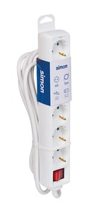 Multipresa con cavo e interruttore, 6 prese, 5m (Simon BM712603) - Product Image 1