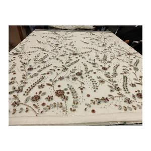 Tissu perlé fait main de haute qualité pour les femmes robe de soirée robe de soirée et robe de mariée tissu - Product Image 6