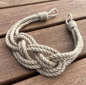 Attache de rideau en jute Carrick Knot, fait main, corde nautique, maintien de rideau, accent rustique côtier - Product Image 1