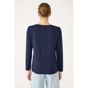 Blusa Casual con Cuello en V y Manga Corta para Mujer, Moda con Botones Delanteros, Poliéster, Chifón, Tejido de Punto, Corte Regular, Verano, Primavera, Otoño - Product Image 6
