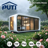 Cabine Apple moderne de 13 m² - Maison préfabriquée - Pod de bureau modulaire avec cuisine - Prêt pour l'espace de travail