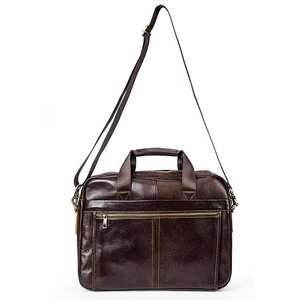 Sacs en cuir personnalisés Sac pour ordinateur portable en cuir de vache véritable de haute qualité et étanche pour hommes - Product Image 4