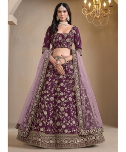 Sezy Bridal Wedding One Piece LehengaCholi pour filles en rouge avec broderie de luxe - Product Image 1