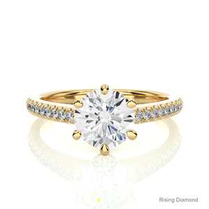 แหวนเพชร CVD สำหรับผู้หญิงของขวัญงานหมั้นและงานครบรอบปี1.3 CT ทรงกลมสำหรับผู้หญิง - Product Image 1