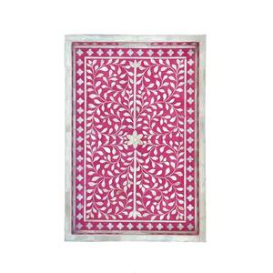 Bandejas Rectangulares Hechas a Mano, Bandejas Grises para Servir, Estilo Indio con Incrustaciones de Hueso, Decoración Elegante de Madera para el Hogar, Dubái, Arabia Saudita - Product Image 6