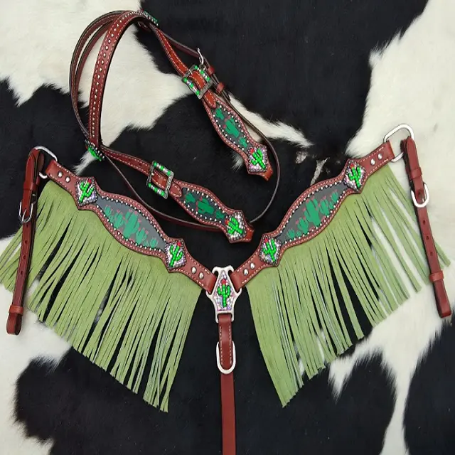 Ensemble de collier de poitrine de têtière de cheval occidental de haute qualité avec cuir fabriqué pour les utilisations des chevaux par les exportateurs