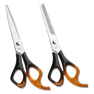 Tijeras de Peluquería Profesionales de Acero Inoxidable para Zurdos, Kit de Tijeras de Entresacar, Cuchilla de Afeitar de Primera Calidad para Texturizar, Personalizable - Product Image 1