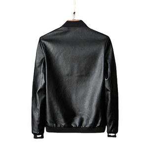 Vestes d'hiver coupe-vent pour hommes vente en gros garder au chaud bombardier de baseball en cuir PU avec veste universitaire en jean pour l'automne - Product Image 3