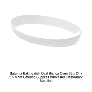 Bandeja para hornear Saturnia Oval Bianca para horno 36 x 24 x 5.5 h cm, suministros para catering, venta al por mayor, suministros para restaurantes - Product Image 2