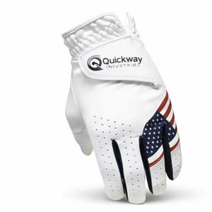Gant de golf pour homme, main gauche, cuir PU, respirant, antidérapant, logo personnalisé, design drapeau américain blanc - Product Image 1