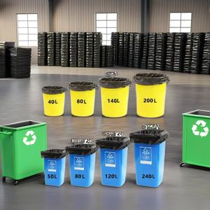 Bolsas de Basura Negras Reciclables con Cierre y Logotipo Personalizado al por Mayor, Bolsas de Plástico LDPE-HDPE ROLLDEX R100 para el Hogar - Product Image 1