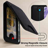 Portefeuille magnétique universel pour téléphone en cuir PU, 3 emplacements pour cartes, porte-photo, support pliable, logo personnalisé, vente en gros d'usine