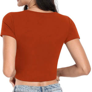 Offre Spéciale d'été-Top court décontracté extensible et respirant-T-shirts pour femmes-Top court confortable en nylon pour femmes - Product Image 3