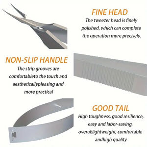 Tijeras de microresorte de acero inoxidable con agarre antideslizante de alta precisión para bordado, costura, recorte de cejas, diseño duradero afilado - Product Image 5