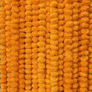 印度婚礼主题长万寿菊橙色花环人造塑料材料派对庆祝新年