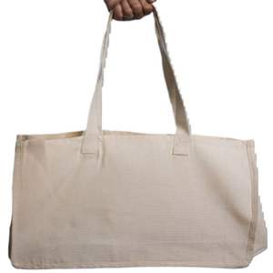 100% algodón orgánico cuerda grande bolsa de transporte lona resistente reutilizable para compras de comestibles bolsa de playa con logotipo personalizable - Product Image 4