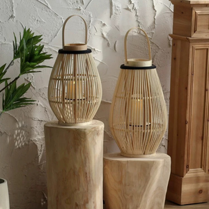 Linterna de ratán Decoración ecológica para el hogar y el restaurante Portavelas Linternas de bambú de ratán - Product Image 3