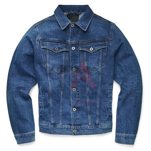 Chaqueta vaquera para hombre 350 GSM tela de algodón Cuello clásico diseño azul sólido chaqueta de manga larga para hombre de Hamza Apparels - Product Image 6