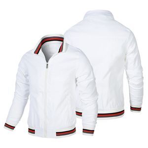 Wholesale Customized <b>Men</b> Bomber <b>Jackets</b> <b>Canvas</b> Stand Collar Front Logo Waterproof Breathable All Sizes Available - Product Image 5