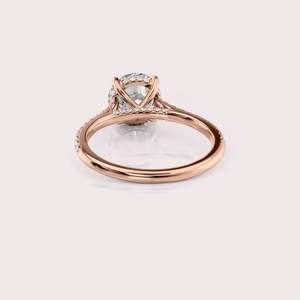 แหวนเพชรทรงกลม 14KT โรสโกลด์ เพชรเลี้ยงในห้องปฏิบัติการ ประดับเพชรแบบปาเว่ - Product Image 4