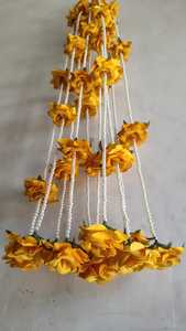 Rosa de terciopelo artificial de 6 pies con guirnaldas de perlas blancas para decoración de cortina Nikha, decoración de techo, colgante de puerta lateral - Product Image 3