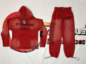 Sweat-shirt évasé d'hiver pour hommes Sunfaded Acid Wash Hoodie Sweatpants Jogger Broderie Patches Print Broder Stitch Tracksuits - Product Image 5