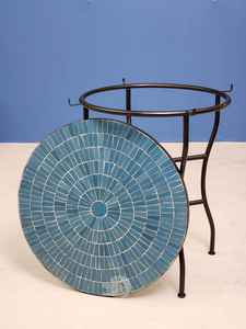 Dazzling <b>Mosaic</b> Side Table: Iridescent <b>Art</b> - Blue Coffee Table - Side Table - Livingroom Decor - Gift - Product Image 4