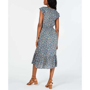 Abito Casual da Donna Lucky Brand Felicia Verde Multicolore Stile Bohemien con Motivo Floreale Vita Naturale Traspirante con Cerniera Taglia L - Product Image 2