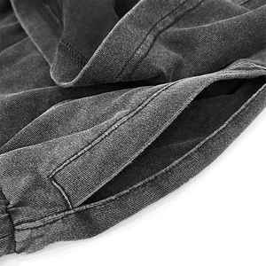 2025 pantalones cortos de algodón de diseñador personalizado de talla grande para hombre, ropa de calle negro sólido lavada con ácido, pantalones cortos transpirables calientes, estampado de pantalla informal - Product Image 5