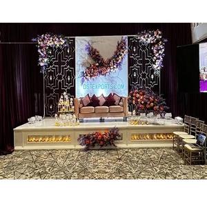 เวทีแต่งงานการออกแบบที่ไม่ซ้ำกันเทียนผนังด้านหลังงานแต่งงานคืนเทียนฉากหลังผนังรอยัลเวทีตกแต่งฉากหลังผนังเทียน - Product Image 1